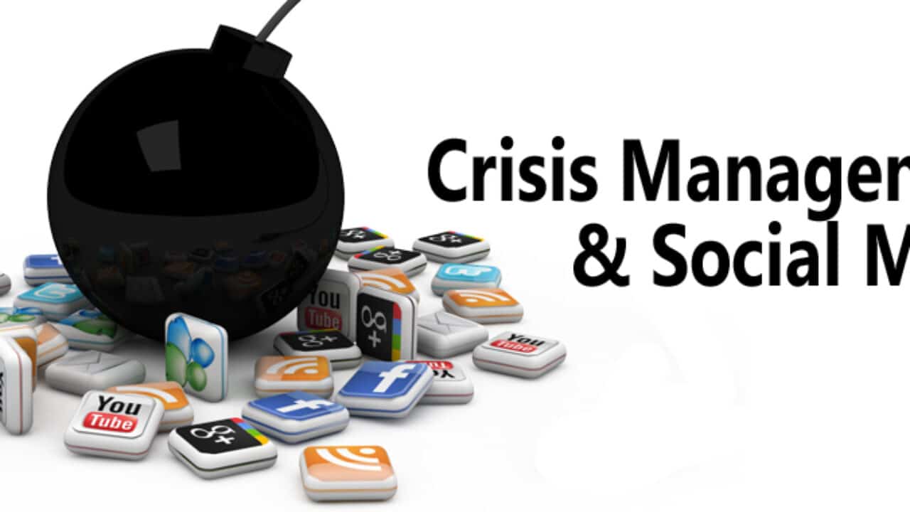 Illustration of a brand employing crisis response strategies to navigate 'Social Media Crises