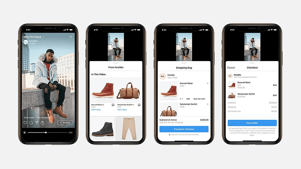 Illustration showcasing the potential of Instagram Shopping through shoppable posts